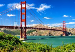 Fototapeta184 x 128  Golden gate bridge vivid day landscape, San Francisco, 184 x 128 cm