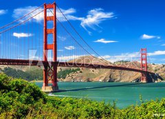 Fototapeta240 x 174  Golden gate bridge vivid day landscape, San Francisco, 240 x 174 cm