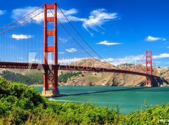 Fototapeta vliesov 270 x 200, 45170753 - Golden gate bridge vivid day landscape, San Francisco - Zlat hrad most iv denn krajina, San Francisco