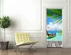 Samolepka na dvee flie 90 x 220  tropical sea, 90 x 220 cm