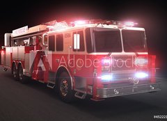 Fototapeta160 x 116  Fire truck with lights, 160 x 116 cm