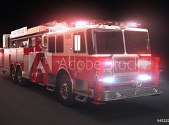 Fototapeta270 x 200  Fire truck with lights, 270 x 200 cm