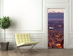 Samolepka na dvee flie 90 x 220  Night view of Paris., 90 x 220 cm