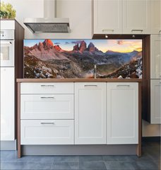 Fototapeta do kuchyn flie 180 x 60  Sunset mountain panorama in Italy Dolomites  Tre Cime, 180 x 60 cm