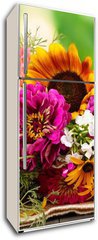 Samolepka na lednici flie 80 x 200  Beautiful bouquet of bright flowers, 80 x 200 cm