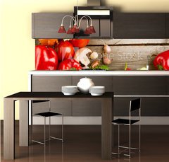 Fototapeta do kuchyn flie 260 x 60, 45549352 - Healthy Organic Vegetables on the Wooden Background