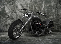 Samolepka flie 100 x 73  Custom Motorbike, 100 x 73 cm