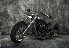 Samolepka flie 145 x 100  Custom Motorbike, 145 x 100 cm