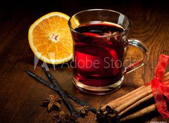 Samolepka flie 100 x 73, 45954497 - Hot wine for Christmas with delicious orange and spic