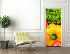 Samolepka na dvee flie 90 x 220  fruits and vegetables, 90 x 220 cm