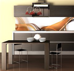 Fototapeta do kuchyn flie 260 x 60, 46260957 - Elegant gold fractal waves