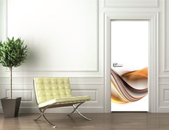 Samolepka na dvee flie 90 x 220, 46260957 - Elegant gold fractal waves