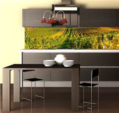Fototapeta do kuchyn flie 260 x 60  Vineyards in autumn colours. The Rhine valley, Germany, 260 x 60 cm