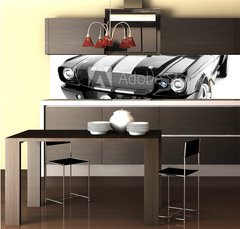 Fototapeta do kuchyn flie 260 x 60, 4633425 - Black Classical Sports Car