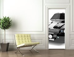 Samolepka na dvee flie 90 x 220, 4633425 - Black Classical Sports Car