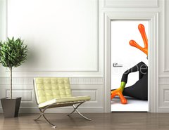 Samolepka na dveře fólie 90 x 220, 46492508 - Fun frog - Zábavná žába