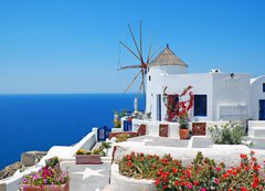 Fototapeta vliesov 200 x 144, 46516740 - Traditional architecture of Oia village at Santorini island in G