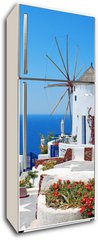 Samolepka na lednici flie 80 x 200  Traditional architecture of Oia village at Santorini island in G, 80 x 200 cm