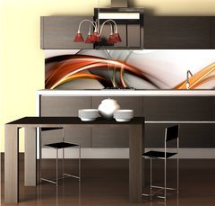 Fototapeta do kuchyn flie 260 x 60, 46665900 - Elegant gold fractal waves
