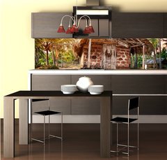 Fototapeta do kuchyn flie 260 x 60  Tropical village, 260 x 60 cm