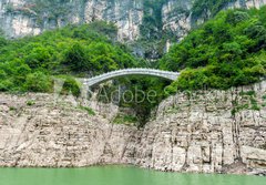 Fototapeta184 x 128  Chinese view of the mountains and the bridge, 184 x 128 cm