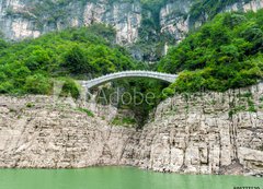 Fototapeta200 x 144  Chinese view of the mountains and the bridge, 200 x 144 cm