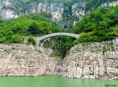 Samolepka flie 270 x 200, 46777120 - Chinese view of the mountains and the bridge