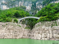 Fototapeta270 x 200  Chinese view of the mountains and the bridge, 270 x 200 cm