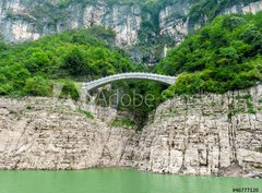 Fototapeta330 x 244  Chinese view of the mountains and the bridge, 330 x 244 cm