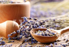 Fototapeta174 x 120  Pestle and mortar with lavender, 174 x 120 cm