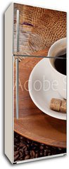 Samolepka na lednici flie 80 x 200  cup of coofe on wooden tray, 80 x 200 cm