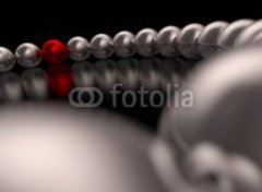 Samolepka flie 100 x 73, 47149064 - 3D Kugeln im Kreis - Chrom Rot 01