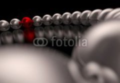 Samolepka flie 145 x 100, 47149064 - 3D Kugeln im Kreis - Chrom Rot 01