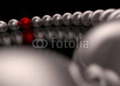 Fototapeta vliesov 200 x 144, 47149064 - 3D Kugeln im Kreis - Chrom Rot 01