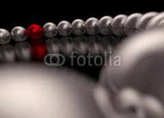Samolepka flie 200 x 144, 47149064 - 3D Kugeln im Kreis - Chrom Rot 01