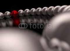 Fototapeta pltno 240 x 174, 47149064 - 3D Kugeln im Kreis - Chrom Rot 01