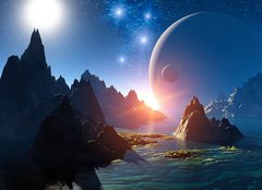 Fototapeta plátno 160 x 116, 47248856 - 3D Fantasy landscape - 3D krajina Fantasy