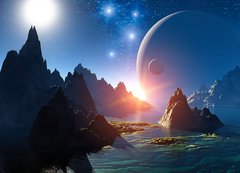 Samolepka flie 200 x 144, 47248856 - 3D Fantasy landscape - 3D krajina Fantasy