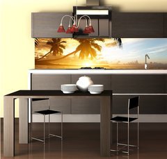 Fototapeta do kuchyn flie 260 x 60  sunset on the beach of caribbean sea, 260 x 60 cm