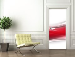 Samolepka na dvee flie 90 x 220, 47304678 - Abstract shine red fractal waves