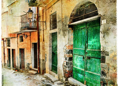 Samolepka flie 100 x 73, 47703584 - pictorial old streets of Italy