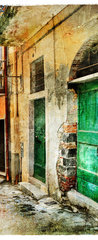 Samolepka na dvee flie 90 x 220, 47703584 - pictorial old streets of Italy