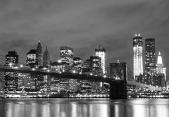 Fototapeta174 x 120  Brooklyn Bridge and Manhattan Skyline At Night, New York City, 174 x 120 cm