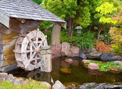 Fototapeta vliesov 100 x 73, 4796949 - Old Hut with Waterwheel