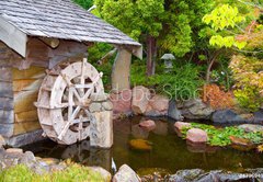 Samolepka flie 145 x 100, 4796949 - Old Hut with Waterwheel