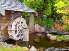 Samolepka flie 270 x 200, 4796949 - Old Hut with Waterwheel