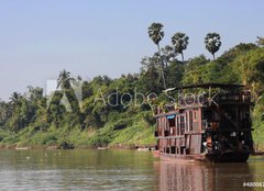 Fototapeta pltno 160 x 116, 48006754 - Vieux bateau de bois sur les rives du Mkong