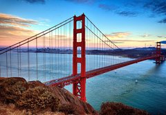 Fototapeta184 x 128  horizontal view of Golden Gate Bridge, 184 x 128 cm