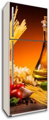 Samolepka na lednici fólie 80 x 200, 48426765 - Pasta and fresh vegetables - Těstoviny a čerstvá zelenina