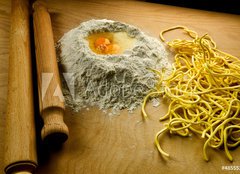 Fototapeta254 x 184  Italian fresh pasta: spaghetti alla chitarra, 254 x 184 cm